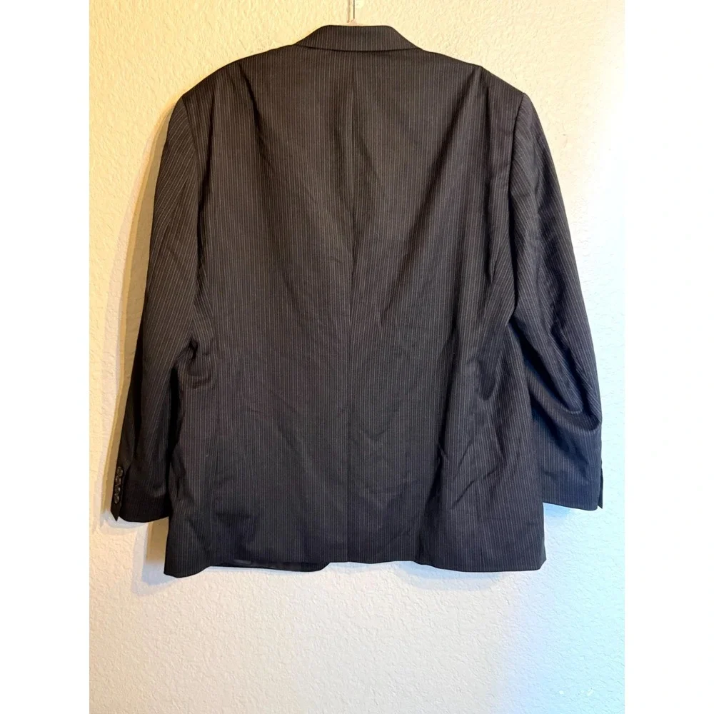 Lauren Ralph Lauren Jacket Men 46R Black Wool Striped Utility Press Low Moisture